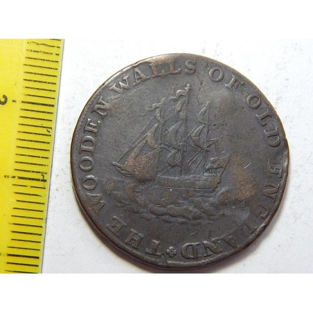 Anglie Half Penny Token 1795 loď VF č12206