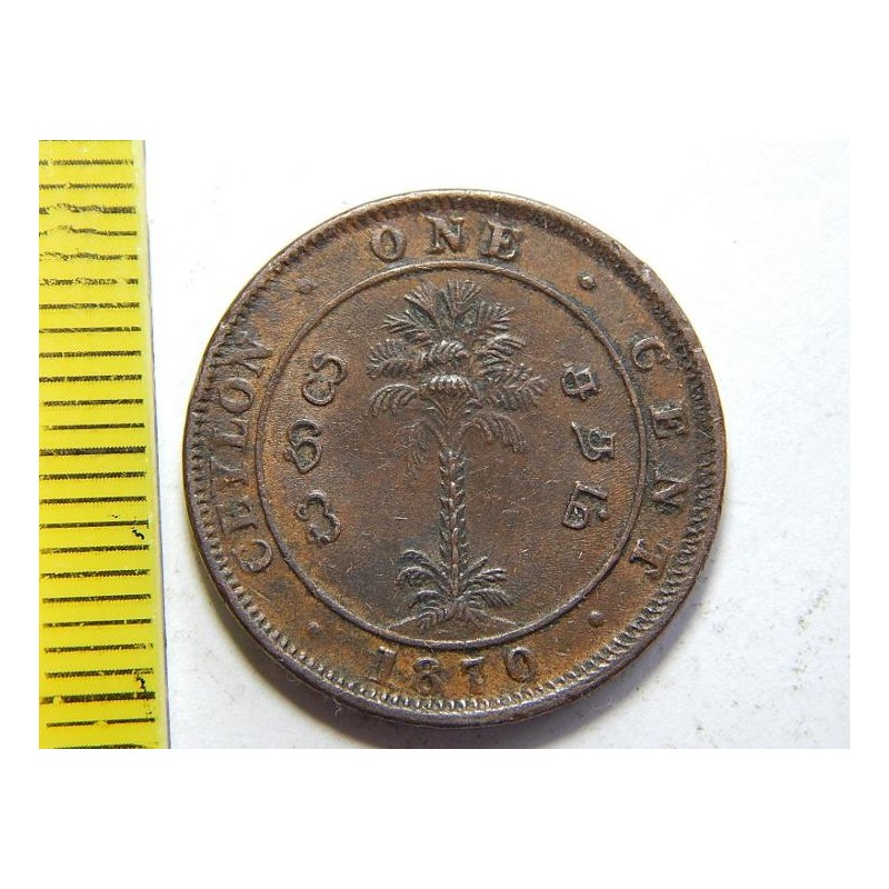 Ceylón 1 Cent 1870 XF č30843 Ceylón 1 Cent 1870 XF č30843