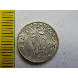 Ceylón 10 Cents 1941 Ag UNC č35047