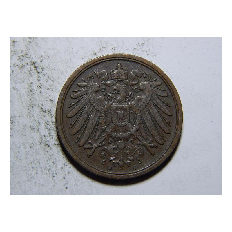 Německo Císařství 2 Pfennig 1908D R XF č29494 Německo Císařství 2 Pfennig 1908D R XF č29494