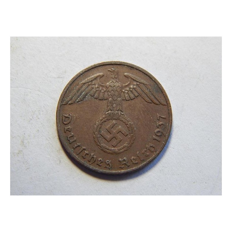 Německo 3. Říše 1 Reichspfennig 1937 D XF č30749 Německo 3. Říše 1 Reichspfennig 1937 D XF č30749