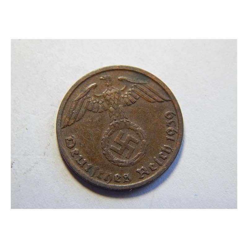 Německo 3. Říše 1 Reichspfennig 1939 D XF č30723 Německo 3. Říše 1 Reichspfennig 1939 D XF č30723
