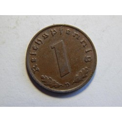 Německo 3. Říše 1 Reichspfennig 1939 D XF č30723 