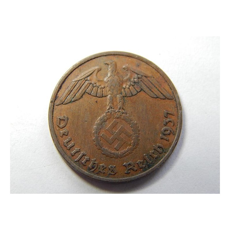 Německo 3. Říše 2 Reichspfennig 1937 F XF č29923 Německo 3. Říše 2 Reichspfennig 1937 F XF č29923