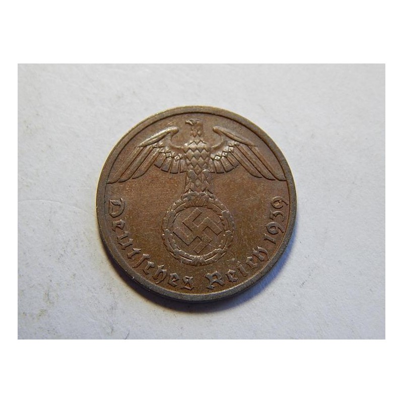Německo 3. Říše 1 Reichspfennig 1939 A XF-UNC č30742 Německo 3. Říše 1 Reichspfennig 1939 A XF-UNC č30742