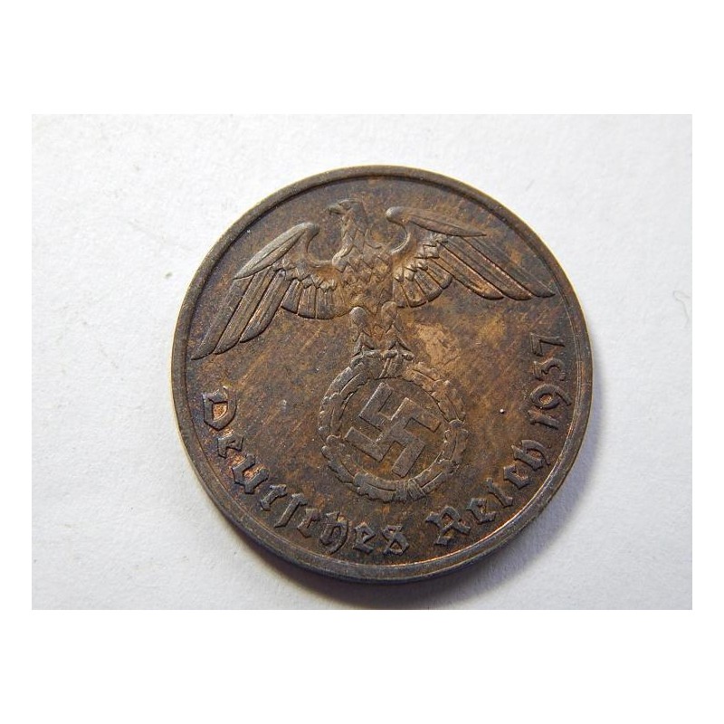 Německo 3. Říše 2 Reichspfennig 1937 D UNC č29944 Německo 3. Říše 2 Reichspfennig 1937 D UNC č29944