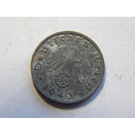 Německo 3. Říše 1 Reichspfennig 1943 B XF č30686 