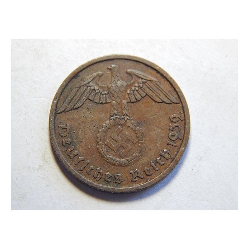 Německo 3. Říše 2 Reichspfennig 1939 F XF č30741 Německo 3. Říše 2 Reichspfennig 1939 F XF č30741