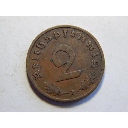 Německo 3. Říše 2 Reichspfennig 1939 F XF č30741 