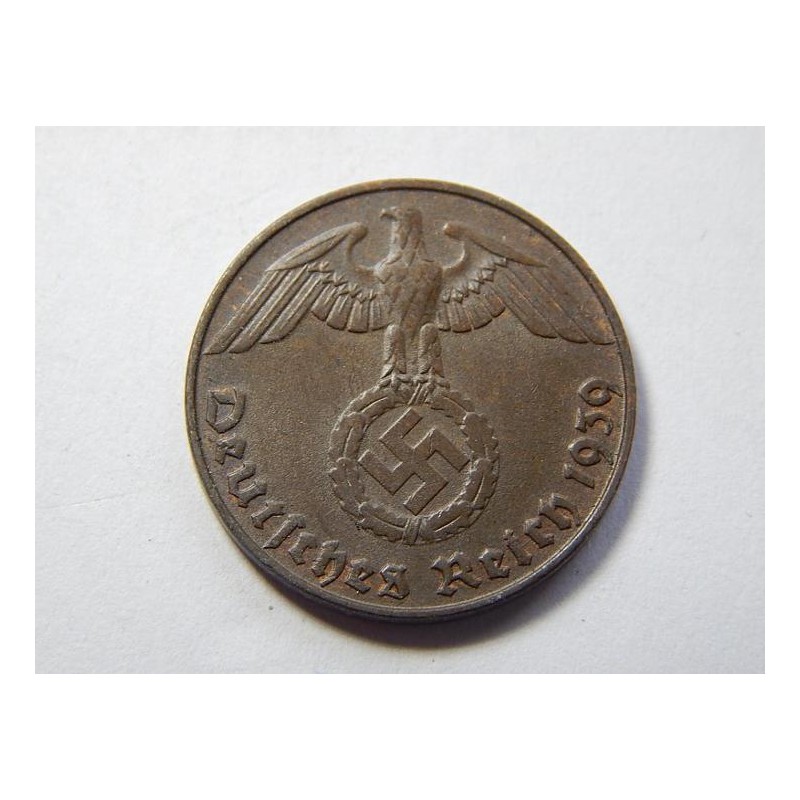Německo 3. Říše 2 Reichspfennig 1939 D XF-UNC č29929 Německo 3. Říše 2 Reichspfennig 1939 D XF-UNC č29929