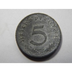 Německo 3. Říše 5 Reichspfennig 1944 D VF č29990 