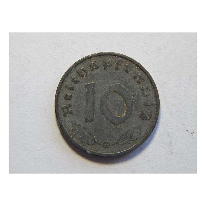 Německo 3. Říše 10 Reichspfennig 1940 G XF č30700 Německo 3. Říše 10 Reichspfennig 1940 G XF č30700