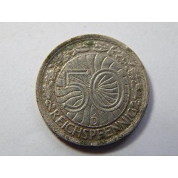 Německo 3. Říše 50 Reichspfennig 1928 D VF č29945  