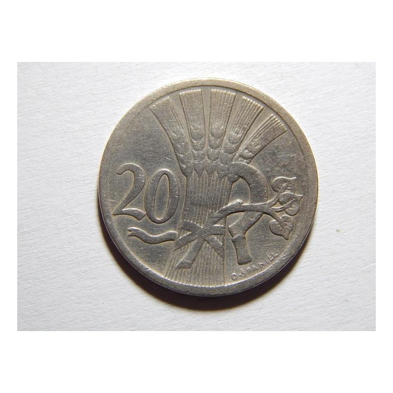 Československo 20 Haléřů 1924 XF č38321 Československo 20 Haléřů 1924 XF č38321