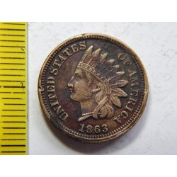 USA 1 Cent 1863 Indián VF č35038
