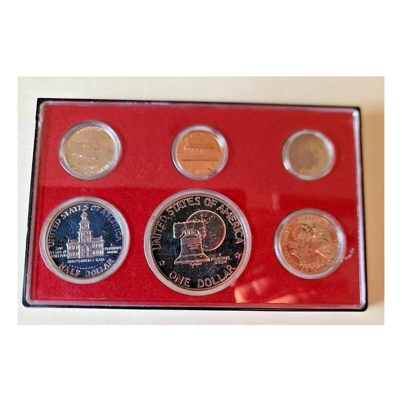 USA sada mincí 1976 S PROOF ve folderu čŠU002 USA sada mincí 1976 S PROOF ve folderu čŠU002