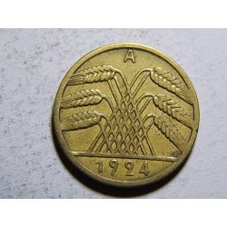 Německo Výmarsko 10 Reichspfennig 1924A XF č30191