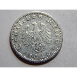 Německo 3. Říše 50 Reichspfennig 1940 G XF č39182 