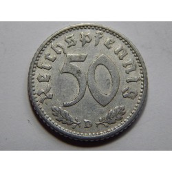 Německo 3. Říše 50 Reichspfennig 1942 D VF-XF č38514 