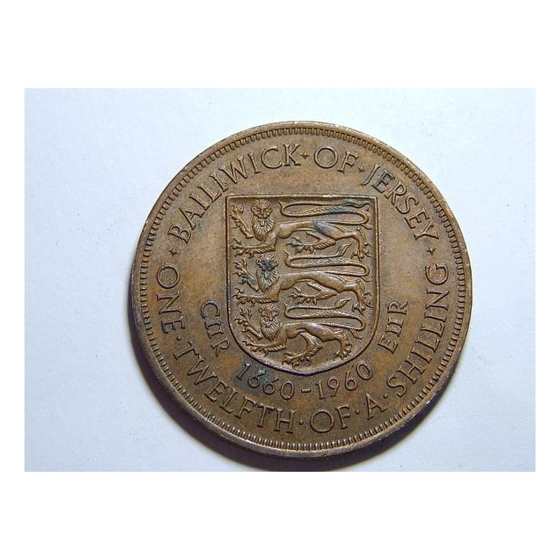 Jersey 1/12 Shilling 1960 výroční XF-UNC č20773 Jersey 1/12 Shilling 1960 výroční XF-UNC č20773