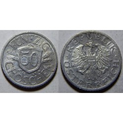 Rakousko 50 Groschen 1947 XF č35454