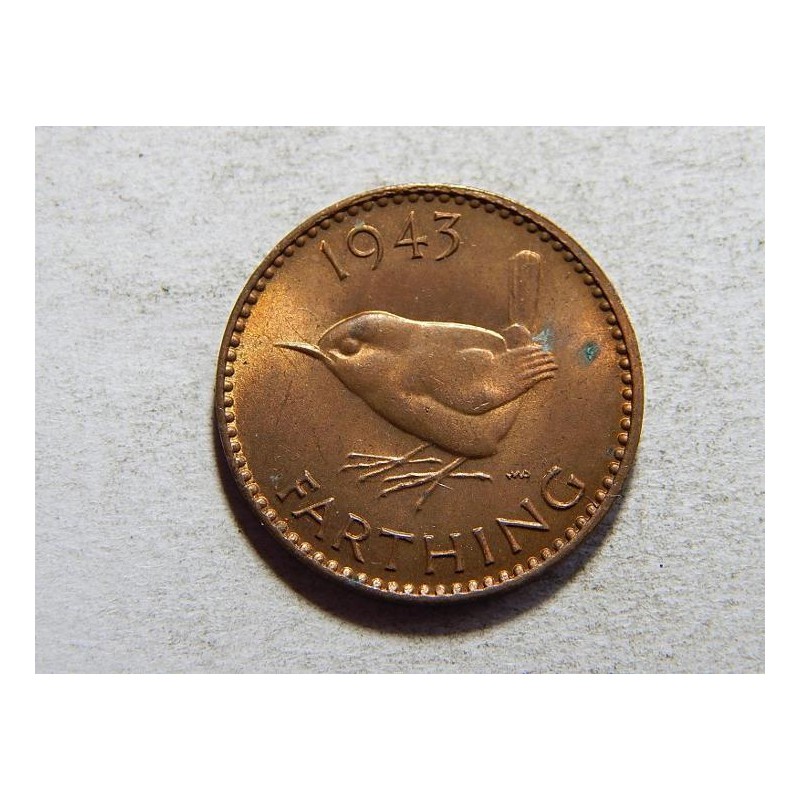 Anglie 1 Farthing 1943 XF č34253 Anglie 1 Farthing 1943 XF č34253