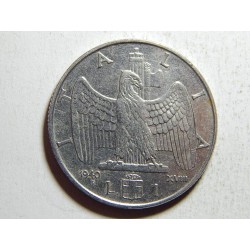 Itálie 1 Lire 1940R magnetická XF-UNC č24073 