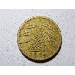 Německo Výmarsko 10 Rentenpfennig 1924E F-VF č30166