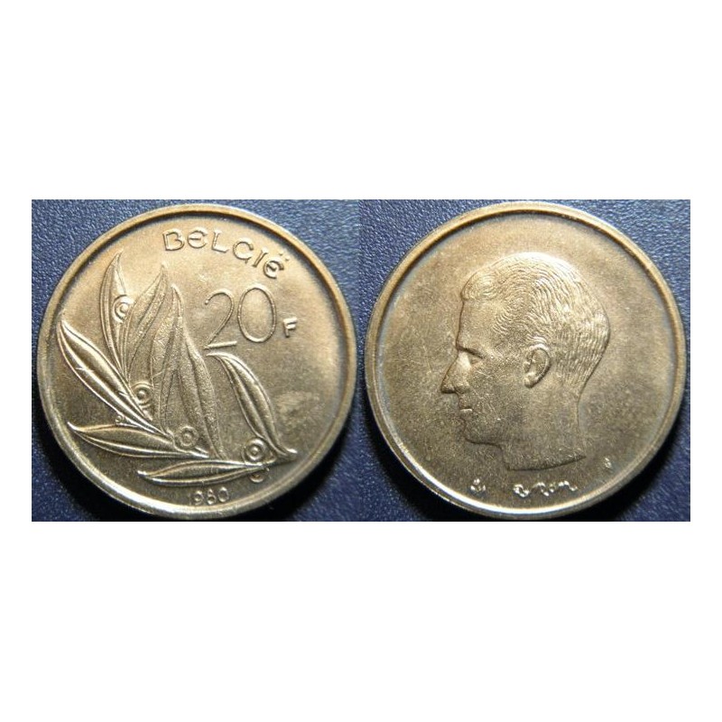 Belgie N. legenda 20 Francs 1980 UNC č31545
