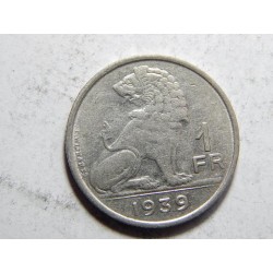 Belgie F. legenda 1 Francs 1939 XF č37207 