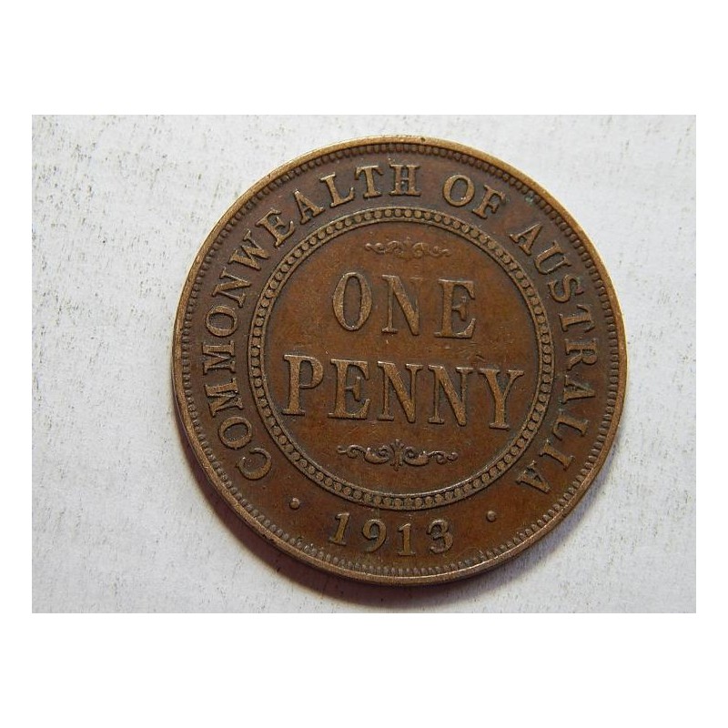 Austrálie 1 Penny 1913 VF-XF č33854 Austrálie 1 Penny 1913 VF-XF č33854