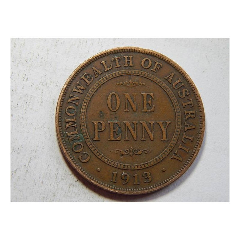 Austrálie 1 Penny 1913 XF č33865 Austrálie 1 Penny 1913 XF č33865