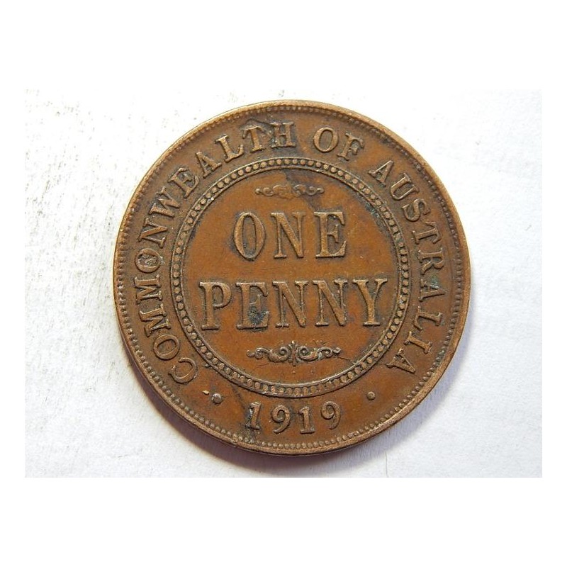 Austrálie 1 Penny 1919 tečka XF č33872 Austrálie 1 Penny 1919 tečka XF č33872