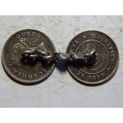 Mauritius 2x 10 Cents 1897 RR knoflík Ag krásný č30324