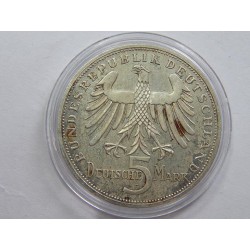 Německo BRD 5 Mark 1955 F výročí Friedrich von Schiller Ag UNC čŠU020