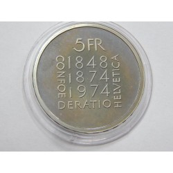 Švýcarsko 5 Francs 1974 (Revision of the Constitution) PROOF čŠU020