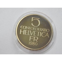 Švýcarsko 5 Francs 1980 (Ferdinand Hodler) PROOF čŠU020