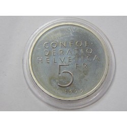 Švýcarsko 5 Francs 1979 (Albert Einstein) PROOF čŠU020