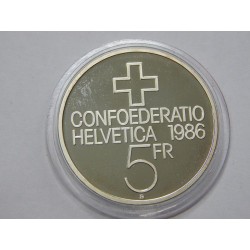 Švýcarsko 5 Francs 1986 (Battle of Sempach) PROOF čŠU020