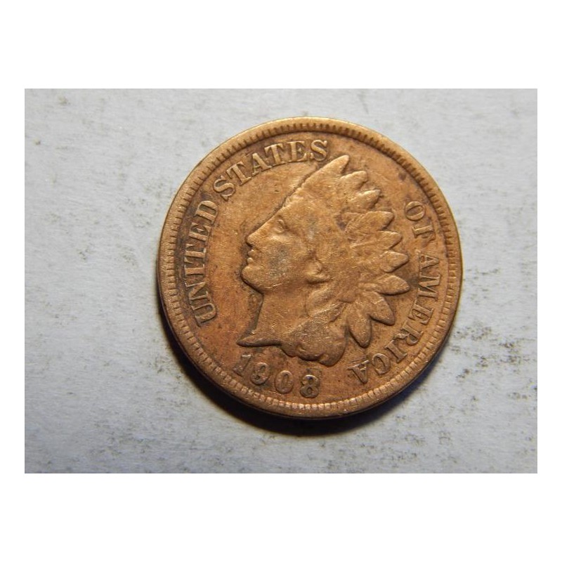 USA 1 Cent 1908 indián XF č30057 USA 1 Cent 1908 indián XF č30057