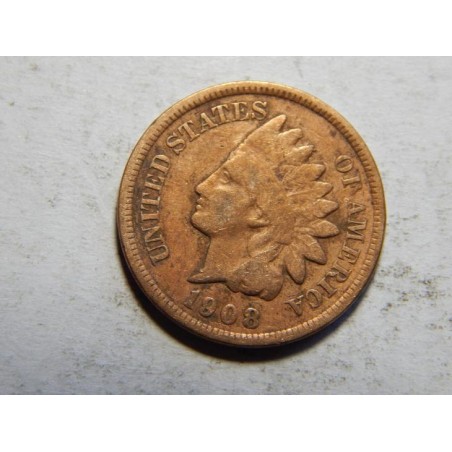 USA 1 Cent 1908 indián XF č30057