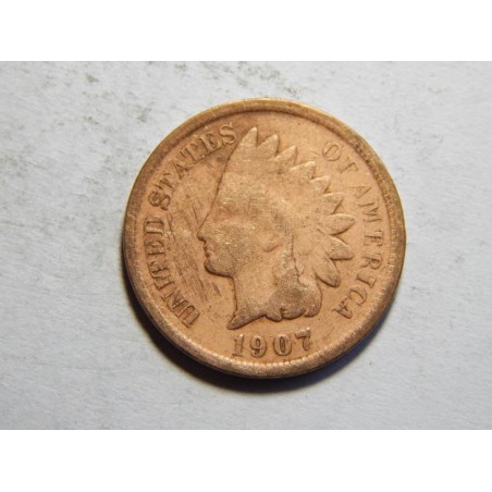 USA 1 Cent 1907 indián VF č30008