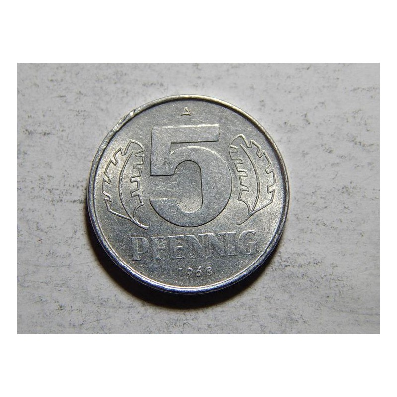 Německo DDR 5 Pfennig 1968 A VF-XF č32528 Německo DDR 5 Pfennig 1968 A VF-XF č32528