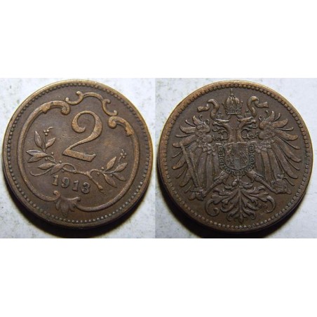 František Josef I. 2 Heller 1913 XF č30258