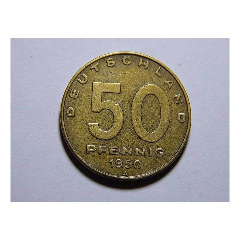 Německo DDR 50 Pfennig 1950A XF č25270 Německo DDR 50 Pfennig 1950A XF č25270
