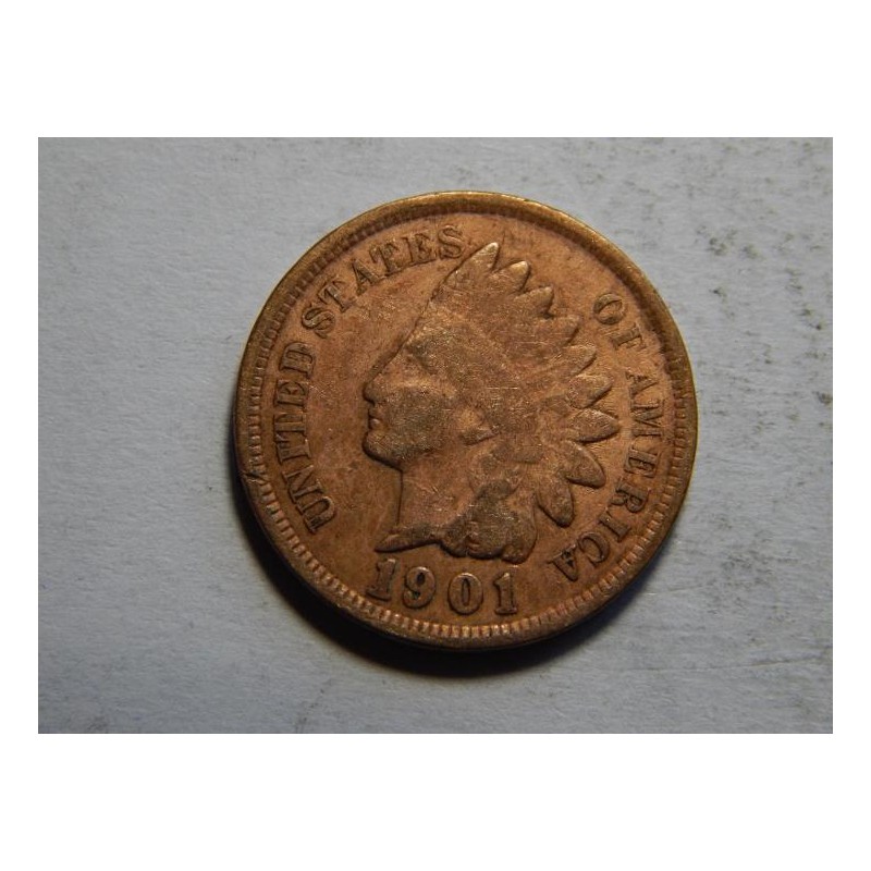 USA 1 Cent 1901 indián XF č29992 USA 1 Cent 1901 indián XF č29992