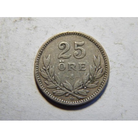 Švédsko 25 Öre 1912 W R Ag XF č30140
