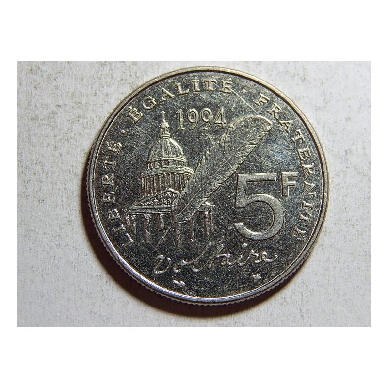 Francie 5 Francs 1994 Voltaire XF č33509