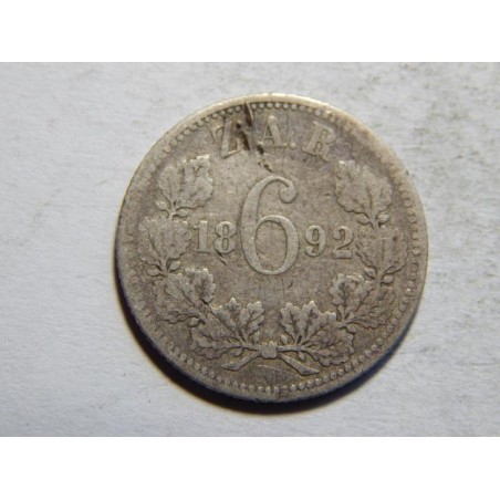 Jižní Afrika 6 Pence 1892 Ag RRR! VF č30272