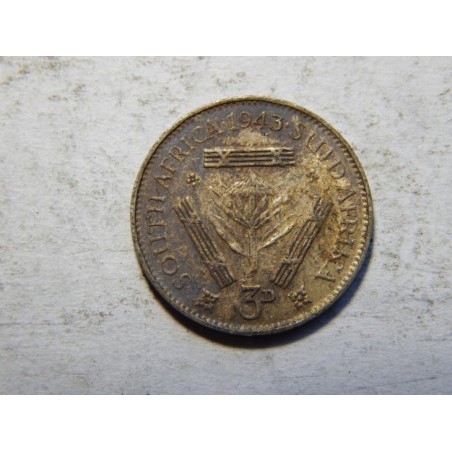 Jižní Afrika 3 Pence 1943 Ag VF-XF č30209